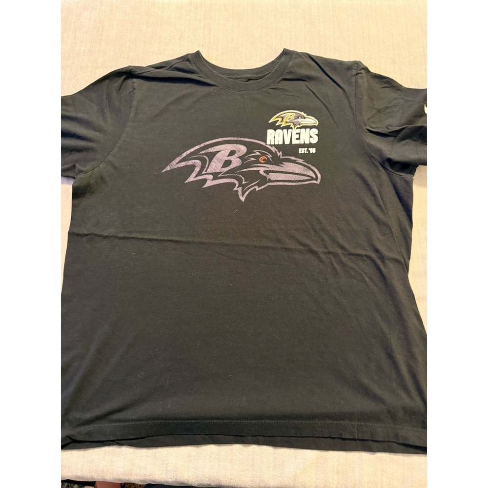 Nike Team Baltimore Ravens EST 96 Black Dri Fit T‎ Shirt Mens XL NFL Football